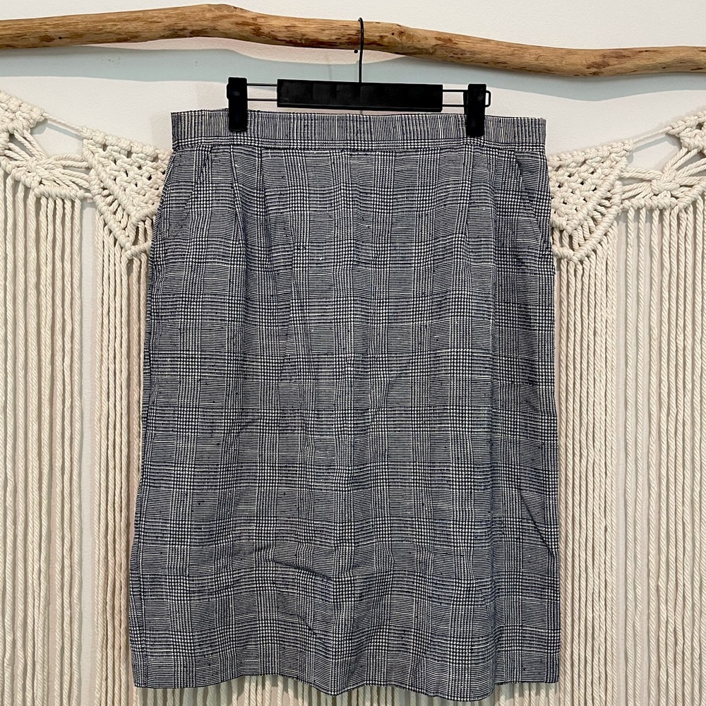 Vintage SOKO Plaid Checkered Pencil Skirt With Pockets Size 14